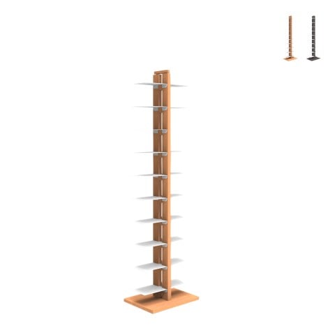 Ruimtebesparende verticale kolom boekenkast h150cm 20 planken Zia Bice MH