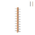 Dubbelzijdige houten wandboekenkast h150cm met 20 planken Zia Bice WMH Aanbieding