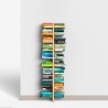 Dubbelzijdige houten wandboekenkast h150cm met 20 planken Zia Bice WMH Model