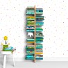Dubbelzijdige houten wandboekenkast h150cm met 20 planken Zia Bice WMH Aanbod