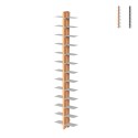 Dubbelzijdige wandkast h195cm van hout met 26 planken Zia Bice WH Aanbieding