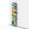Dubbelzijdige wandkast h195cm van hout met 26 planken Zia Bice WH Model