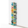 Wandkast h195cm dubbelzijdige houten boekenkast 26 planken Zia Bice WH Model