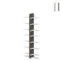 Vrijhangende dubbelzijdige houten boekenkast h105cm met 14 planken Zia Bice SF Aanbieding