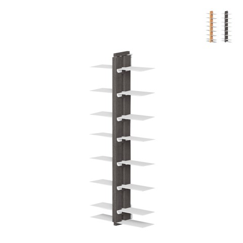 Vrijhangende dubbelzijdige houten boekenkast h105cm met 14 planken Zia Bice SF Aanbieding