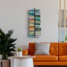 Vrijhangende dubbelzijdige houten boekenkast h105cm met 14 planken Zia Bice SF Aanbod