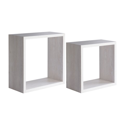 Set van 2 zwevende kubusplanken wandrek modern design Q-Bis Aanbieding
