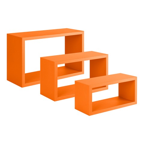 Set van 3 wandplanken voor woonkamer, rechthoekige kubusvorm Trittico Aanbieding