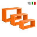 Set van 3 muurbeugels woonkamer plank kubus rechthoekig Trittico 