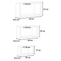 Set van 3 wandplanken voor woonkamer, rechthoekige kubusvorm Trittico 