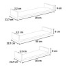 Set van 3 wandplanken woonkamer modern rek Calamita Maxi 