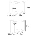 Set van 2 kubusvormige wandplanken modern design Ginevra 