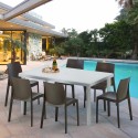 Rechthoekige tafel wit 150x90 cm met stalen onderstel en 4 gekleurde stoelen Rome Summerlife Karakteristieken