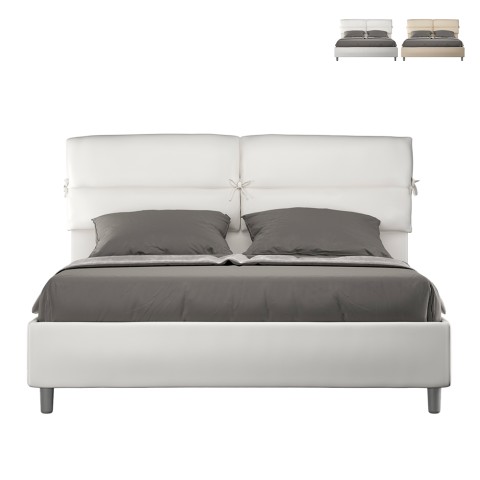 Tweepersoonsbed 160x190 met opbergruimte en gevoerde hoofdkussens Nandy Aanbieding