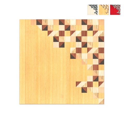 Modern schilderij in ingelegd hout 75x75cm design Triangles