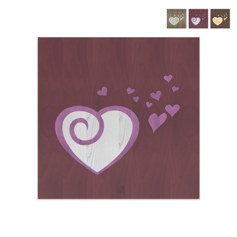 Hand ingelegd houten schilderij 75x75cm fantasie hart Amour Aanbieding