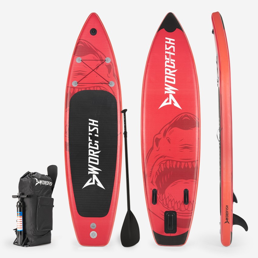 Opblaasbare SUP Stand Up Paddle touring board voor volwassenen 366cm Red Shark Pro XL Aanbieding Opblaasbare SUP Stand Up Paddle touring board voor volwassenen 366cm Red Shark Pro XL Aanbieding