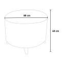 Grote ronde poef Ø 80cm voetenbank woonkamer wachtkamer 