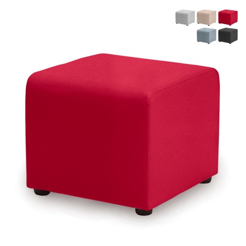 Moderne vierkante poef 46x46cm wachtkamer woonkamer kunstleer Aanbieding