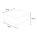 Grote vierkante poef 75x75cm modern design voor woonkamer of wachtkamer 