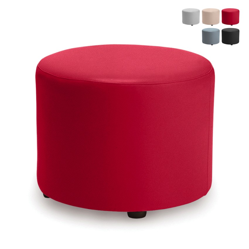 Cilindrische poef voetenbank Ø 50cm kunstleer woonkamer wachtkamer Model Cilindrische poef voetenbank Ø 50cm kunstleer woonkamer wachtkamer Model