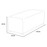 Grote rechthoekige poef voetenbank 46x115cm voor woonkamer en wachtkamer 