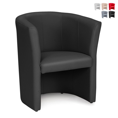 Fauteuil kuipvorm kunstleer woonkamer kantoor wachtruimte Tabby Aanbieding