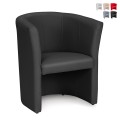 Fauteuil kuipvorm kunstleer woonkamer kantoor wachtruimte Tabby Aanbieding