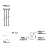 Moderne hanglamp met 3 lichten, cilinderdesign Cromia 