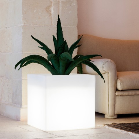 Moderne vierkante lichtgevende plantenbak voor terras en tuin Ellenico Aanbieding
