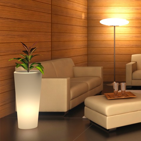 Moderne lichtgevende pannenlap voor planten vaaskolom plantenbak Gotico