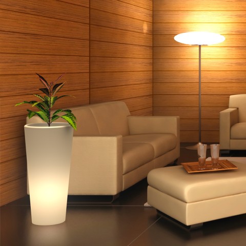 Moderne verlichte plantenhouder Gotico - Kolomvormige bloempot Aanbieding