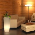 Moderne verlichte plantenhouder Gotico - Kolomvormige bloempot Aanbieding
