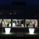 Moderne verlichte plantenpot voor bloemen terras tuin Romano Afmetingen