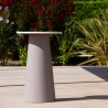Moderne ronde hoge tafel voor buiten van polyethyleen Mikò 2.0 Aanbod
