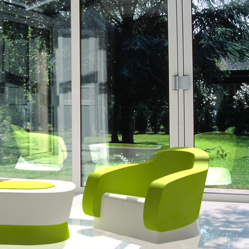 Moderne design lounge fauteuil voor buiten in polyethyleen bar restaurant Klimt Korting