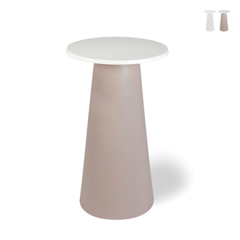 Moderne ronde hoge tafel voor buiten van polyethyleen Mikò 2.0 Aanbieding