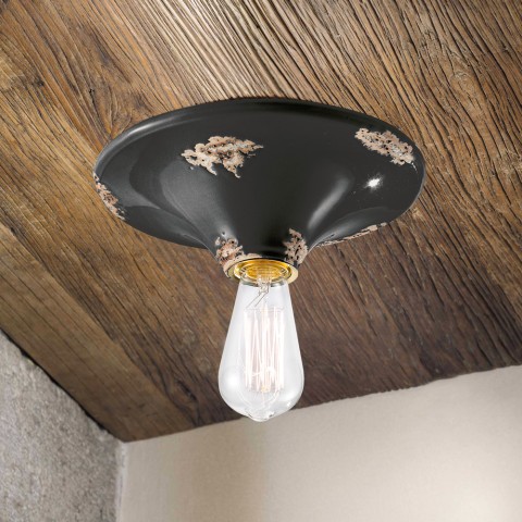Vintage design plafondlamp van handbeschilderd keramiek PL Aanbieding