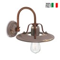 Industriële wandlamp in ijzer en keramiek Country AP Catalogus