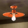Vintage design plafondlamp van ijzer en keramiek, Country PL plafondlamp Aanbieding