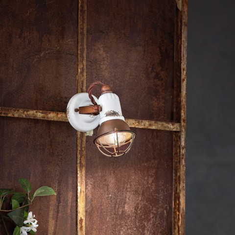 Wandlamp industrieel vintage design ijzer en keramiek Loft AP Aanbieding