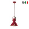 Hanglamp van ijzer en handbeschilderd keramiek, vintage industrieel ontwerp SO Verkoop