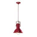 Hanglamp van ijzer en keramiek handgeschilderd vintage ontwerp Industrieel SO Aanbod