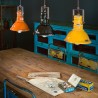 Hanglamp van ijzer en keramiek handgeschilderd vintage ontwerp Industrieel SO Aanbieding