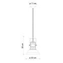 Hanglamp van ijzer en handbeschilderd keramiek, vintage industrieel ontwerp SO 