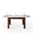 Moderne uitschuifbare tafel 90x120-180cm hout walnoot wit Bibi Mix NB Aanbod