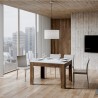 Moderne uitschuifbare tafel 90x120-180cm hout walnoot wit Bibi Mix NB Korting