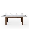 Moderne uitschuifbare tafel 90x160-220cm hout walnoot wit Bibi Mix NB Aanbod