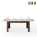 Moderne uitschuifbare tafel 90x160-220cm hout walnoot wit Bibi Mix NB Verkoop