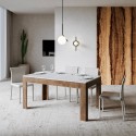 Moderne uitschuifbare tafel 90x160-220cm hout walnoot wit Bibi Mix NB Kortingen